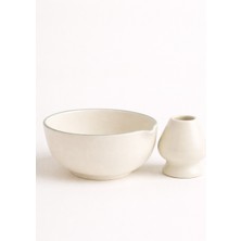 Matchiva 2'li Premium Seramik Set - Orijinal Matcha Kasesi (Chawan) & Çırpıcı Standı (Kusenaoshi) - Köpürtme ve Koruma Seti