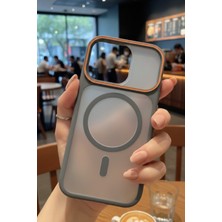 AS Mobile iPhone 14 Pro Max Uyumlu Magsafe Şeffaf - Siyah Kılıf | Sararmaz Sert Mika Kapak, Darbe Emici Kamera Korumalı Stil