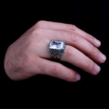 Takı925 925 Ayar Gümüş Beyaz Renk Zirkon Taşlı Model Yüzük