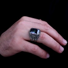 Takı925 925 Ayar Gümüş Beyaz Mistik Topaz Taşlı Model Yüzük