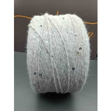 Pi Yarn Iri ve Sık Pullu Moher El Örgü Ipi 300 gr Gri