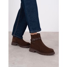 Ece'nin Butiği Felina Kahve Süet Hakiki Deri Kadın Bot