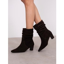 Ece'nin Butiği Cylin Kahve Süet Hakiki Deri Kadın Bot