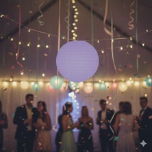 Dodomar 20 cm – Mor Lila Küçük Japon Feneri Dekoratif Asma Kağıt Fener Parti ve Etkinlik Süsü