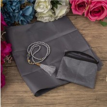 Begün Cep Seccadesi ve Cam Inci Tesbih Set...fermuarlı Kılıflı Pratik Cep Seccadesi.kaymaz ve Su Geçirmez.