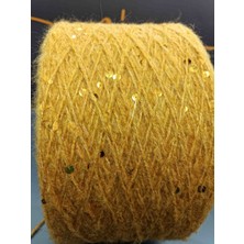 Pi Yarn Iri ve Sık Pullu Moher El Örgü Ipi 300 gr Sarı