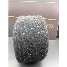 Pi Yarn Iri ve Sık Pullu Moher El Örgü Ipi 300 gr Antrasit