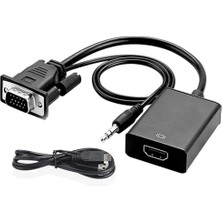 Alfatech VGA To HDMI + Audio Sesli Dönüştürücü Adaptör
