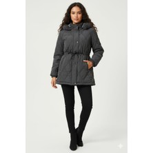 Glr & Gym Semira Kadın Büyük Beden Nova Kumaş Astarlı  Kapitone Mont