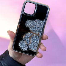Iphone  12-12 Pro Taşlı Pırıltılı Ayıcık Figürlü Kılıf