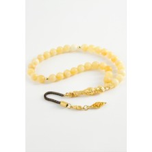 Zero Ozlstor Akik Doğaltaş Tesbih 8 Mm-Sarı