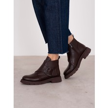 Ece'nin Butiği Kiyomi Kahve Hakiki Deri Kadın Bot