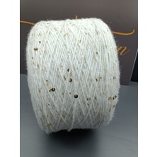 Pi Yarn Iri ve Sık Pullu Moher El Örgü Ipi 300 gr Krem