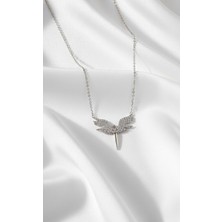 Çekirdek Jewelry 925 Ayar Gümüş Rodyum Kaplama Mikail Kolye