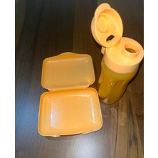 Tupperware Turuncu Beslenme Kabı ve Su Şişesi