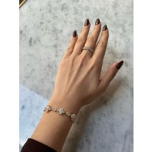 Renda Accessory Altın Kaplama Yonca Kalp Detay Bileklik