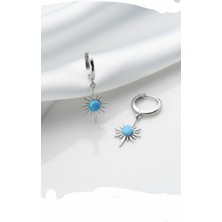 Çekirdek Jewelry 925 Ayar Gümüş Rodyum Kaplama Opal Taş Küpe