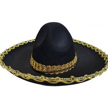Zero Land Ozlstor Altın Renk Şeritli Meksika Mariachi Latin Şapkası 55 cm Çocuk