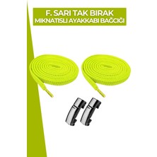 Dopar Elastik Akıllı Kilitli Bağcık Mıknatıslı Metal Tak Bırak Spor Ayakkabı Bağcığı 100 cm