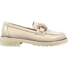 2126 Kadın Krem Loafer Ayakkabı