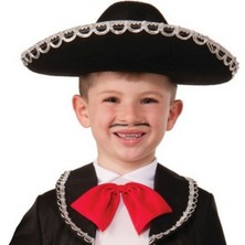 Zero Land Ozlstor Gümüş Renk Şeritli Meksika Mariachi Latin Şapkası 55 cm Çocuk