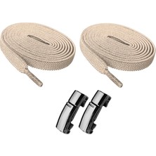 Dopar Elastik Akıllı Kilitli Bağcık Mıknatıslı Metal Tak Bırak Spor Ayakkabı Bağcığı 100 cm