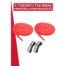 Dopar Elastik Akıllı Kilitli Bağcık Mıknatıslı Metal Tak Bırak Spor Ayakkabı Bağcığı 100 cm