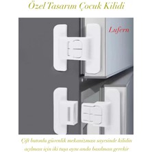 Lufern Dayanıklı 4 Adet Buzdolabı Çekmece Dolap Kapağı Çocuk Kilidi Buzdolabı Gardırop Güçlü Yapışkan