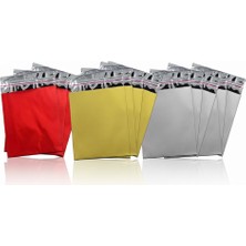 Muka Yapışkanlı Metalize Tek Renk Lüks Hediye Poşeti 17X25 Pakette 100 Adet