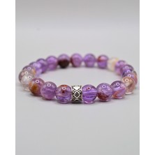 MMİF Süper Seven Doğal Taş Bileklik –  Çoklu Mineral Kristal Unisex Mor-Lila 8mm