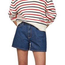 Tommy Hilfiger Dnm Mını Short Hw Ace Kadın Mavi Şort - WW0WW44385