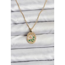 Nehir 316L Çelik Zincir Papatya Figürlü Kadın Kolye