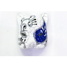 Zero Land Ozlstor Mavi Renk Işlemeli Seramik Malzemeden Imal Venedik Kedi Model Magnet