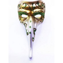 Zero Land Ozlstor Yeşil Renk Işlemeli Seramik Malzemeden Imal Venedik Uzun Maske Magnet