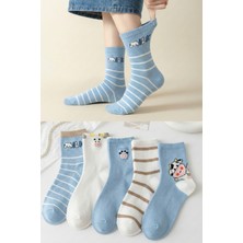 Bgk 5 Çift Inek Desenli Kadın Çorap