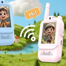 Vitrin Dolusu Çocuklar Için Görüntülü Walkie Talkie 480P Hd Video Konuşma | 150M Mesafe | Usb-C Şarjlı | Ses Değiştirme Özellikli | 2’li