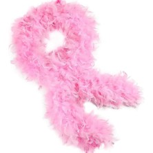 Zero Land Ozlstor Pembe Renk Kabarık Kalın Otriş Boa Tüy 6 cm Genişlik 180-200 cm Uzunluk