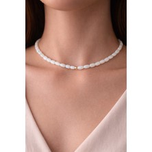 Aida Jewelss 14 Ayar Altın Top Detaylı Doğal Sedef Taşlı Altın Kolye Şans Kolyesi