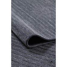 İkizler Halı Ikizler Halı Antrasit  Şönil Kilim Makinede Yıkanabilir Kaymaz Taban Halı Yolluk Salon Mutfak Koridor Antre Halı