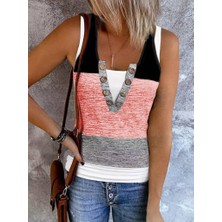 Mericline Kadın V Yakalı Önden Düğmeli Viskon Bluz