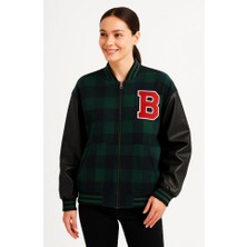 Mericline Kolları Suni Deri Içi Astarlı Oduncu Kolej Içi Ceket - Haki