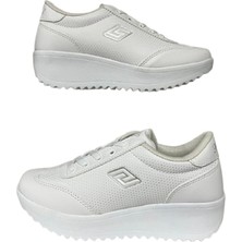 Parley Fermuarlı Topuklu Cilt Spor Ayakkabı Beyaz