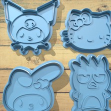 ADA 3D Hello Kitty Kuromi My Melody Badtz Maru Figürlü Sanrio Kurabiye Kalıbı Seti