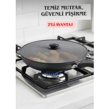 Td Home 2 Adet- "pratik Üstten Tutmalı Yağsıçratmaz Tel Süzgeç | 29 cm Kızartma Koruyucu Kapak -