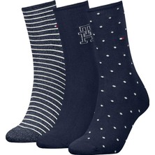 Tommy Hilfiger Th Women Sock 3p Gıf Kadın Lacivert Çorap - S701236464