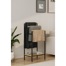 Bino Ahşap Raflı Banyo Düzenleyici Havluluk Askılık Kurutma Askısı Modern Tasarım
