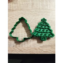 ADA 3D Yılbaşı Çam Ağacı Desenli Iki Parçalı Kurabiye Kalıbı Seti Hamur Kesici