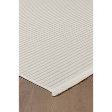 İkizler Halı Ikizler Halı Krem  Şönil Kilim Makinede Yıkanabilir Kaymaz Taban Halı Yolluk Salon Mutfak Koridor Antre Halı