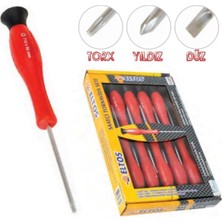 Eltos Torx-Düz-Yıldız Saatçi Klemens Tornavida Seti 10 Parça