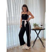 Mericline Kadın Ip Askılı Straplez Belden Kuşaklı Viskon Iki Iplik Tulum